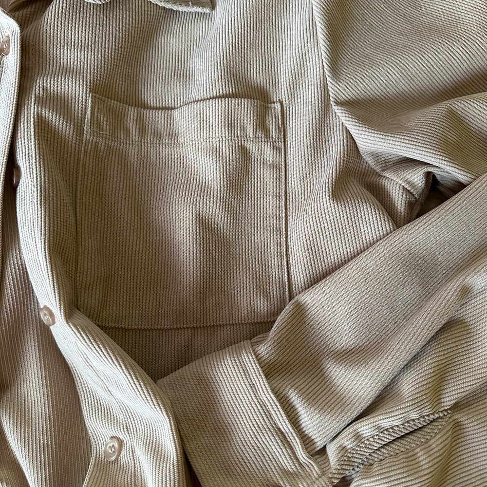 Love Tree Taupe Corduroy Shirt